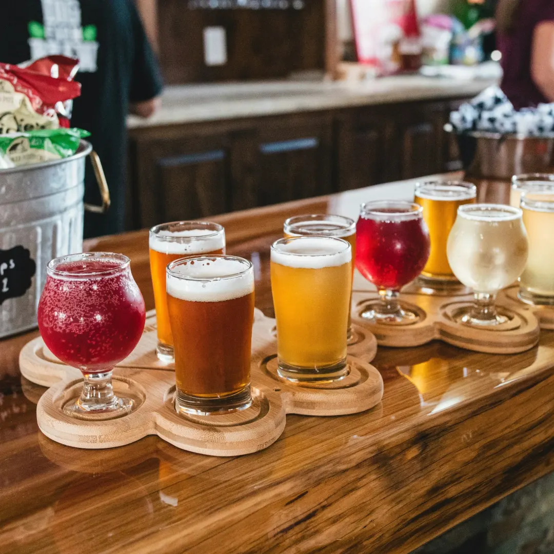 Beer sold through the BevTrack system sits on a table at an off premise location
